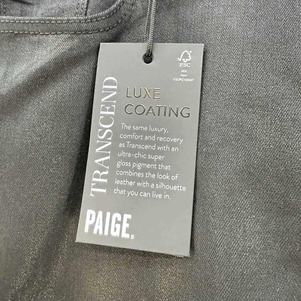 Paige Pants Women's 33 (16) Black Claudine Transend Lux Coating Antrhopologie - Picture 5 of 16